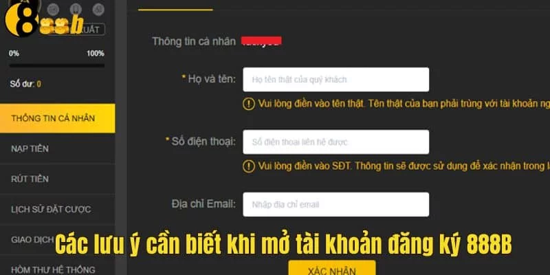 Một số lưu ý khi mở tài khoản tại nhà cái